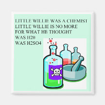 chemistry little willie rhyme fridge magnets