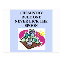 chemistry: never lick the spoon post card