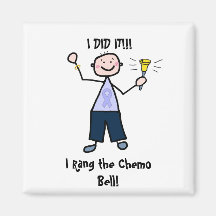 Chemo Bell Man - Periwinkle Ribbon Stomach Cancer Fridge Magnet