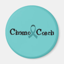 Chemo Coach - Teal Ribbon Refrigerator Magnets