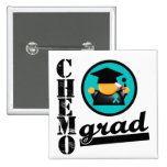 Chemo Grad Ovarian Cancer Ribbon Pinback Button