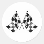 chequered flag round stickers