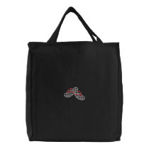 Chequered Flip Flops embroidered bags