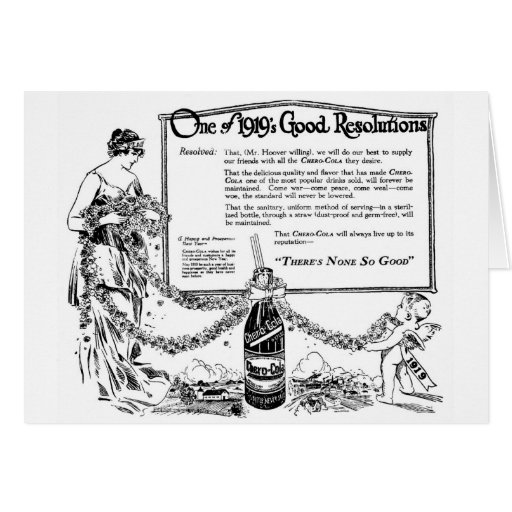 Chero Cola 1919 illustration New Year's Peace Card