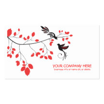 cherry blossom birds business cards