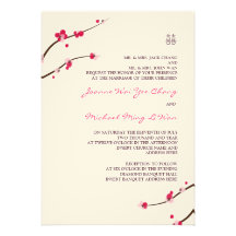 Cherry Blossom Double Happiness Invitation