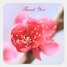 Cherry blossom flower wedding thank you sticker