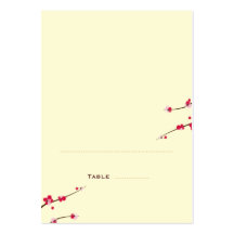 Cherry Blossom Folded Place Cards Business Card Templates