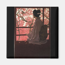 CHERRY BLOSSOM GEISHA REFRIGERATOR MAGNETS