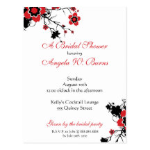 Cherry Blossom Modern Custom Bridal Shower Post Card