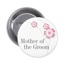 Cherry Blossom Mother of the Groom Button