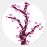 Cherry Blossom on Pink Stickers