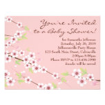 Cherry Blossom Pink & Brown Baby Shower invitations