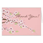 Cherry Blossom Pink & Brown Thank You Cards cards