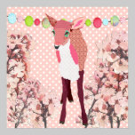 Cherry Blossom Pink Fawn Pok-a-dot Poster posters
