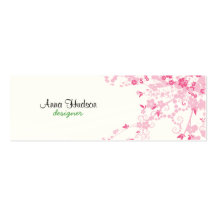 Cherry Blossom Pink, White Business Card