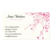 Cherry Blossom Pink, White Business Card Templates