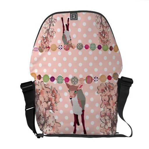 Cherry Blossom Pretty Pink Fawn Pok-a-dot Messenge Messenger Bags