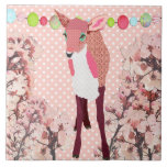 Cherry Blossom Pretty Pink Fawn  Tile tiles
