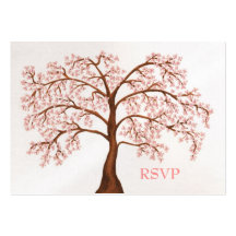 Cherry Blossom Sakura Pearl Wedding RSVP Cards Business Cards