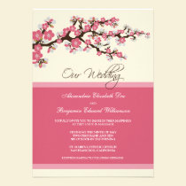 Cherry Blossom Wedding Invitation (pink) invitations
