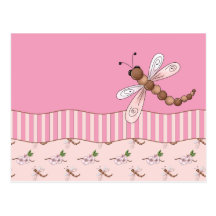 Cherry Blossoms and Dragonflies Postcard