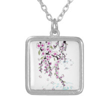 Cherry Blossoms Personalized Necklace