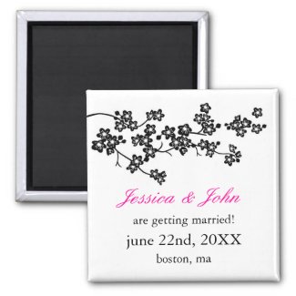 Cherry Blossoms Save The Date Magnet