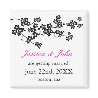 Cherry Blossoms Save The Date Magnet