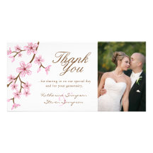 Cherry Blossoms Thank You Photo Card