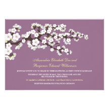 Cherry Blossoms Wedding Invitation (lavender)