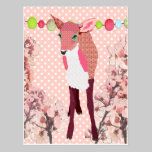 Cherry Pink Fawn Pokadot Postcard postcards