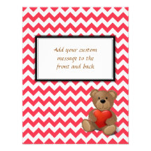 Cherry Red Chevron Zigzag Teddy bear