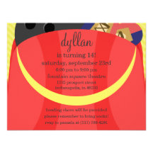 Cherry Red In The Bag Bowling Birthday Party Custom Invitation