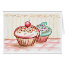 Cherry Sprinkle Cupcakes  Card