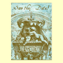 Cherub Angel Baby Vintage Save the Date Cards business cards