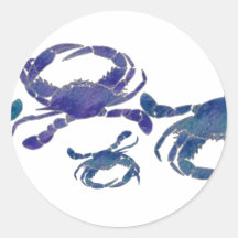 Chesapeake Blue Crabs Round Sticker