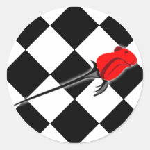 Chess and Roses Gothic Wedding Stickers