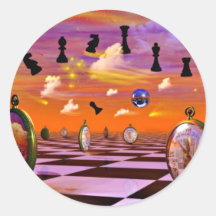 Chess Art great chess gift Round Sticker