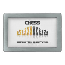 Chess Demands Total Concentration (Chess Set) Rectangular Belt Buckle
