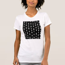 Chess pieces pattern - black and white t-shirt