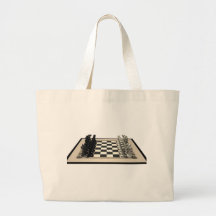 Chessboard with Chess Pieces: Tote Bags