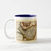 "Chester" Cheshire, County Map, England Coffee Mugs