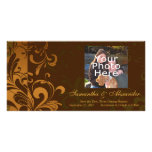 Chestnut Brown/Gold/Green Swirl Photo Card