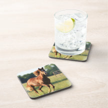 Chestnut Galloping Horse Cork Coasters