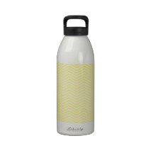 chevron02-yellow YELLOW ZIG ZAG PATTERN ZIGZAG TEX Drinking Bottles