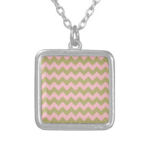 chevron07-pinkgreen LIGHT PINK GREENISH TAN ZIGZAG Pendant
