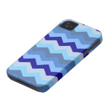Chevron Blue Waves iPhone 4 Case-Mate Case