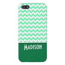 Chevron Pattern; Mint Green Cover For iPhone 5