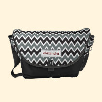 Chevron Pattern Rickshaw Messenger Bag (black) messenger bags